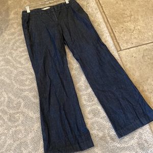 Loft! Petites! wide leg/ flare dress pants! Greyish denim color! Womens 00P